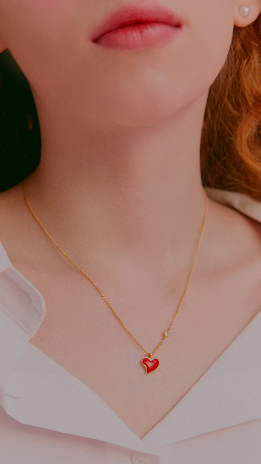 HEART CUBIC NECKLACE_GOLD