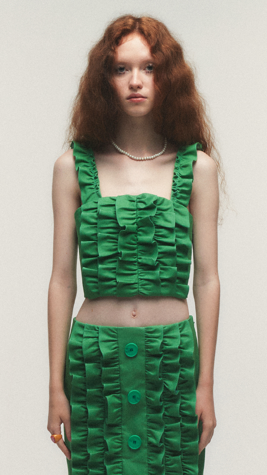 CAN CAN FRILL TOP_GREEN